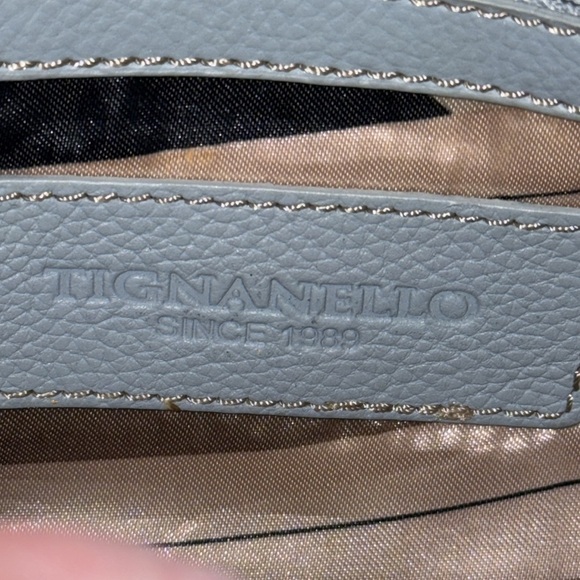 Tignanello Blue Leather Multi Pocket Crossbody Bag - Picture 7 of 9